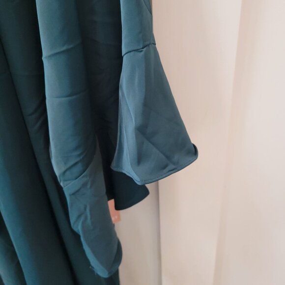 Birdy Grey Women's Kenny Ruffle Belted Short Robe Emerald Green Size XL/2XL - Picture 7 of 11